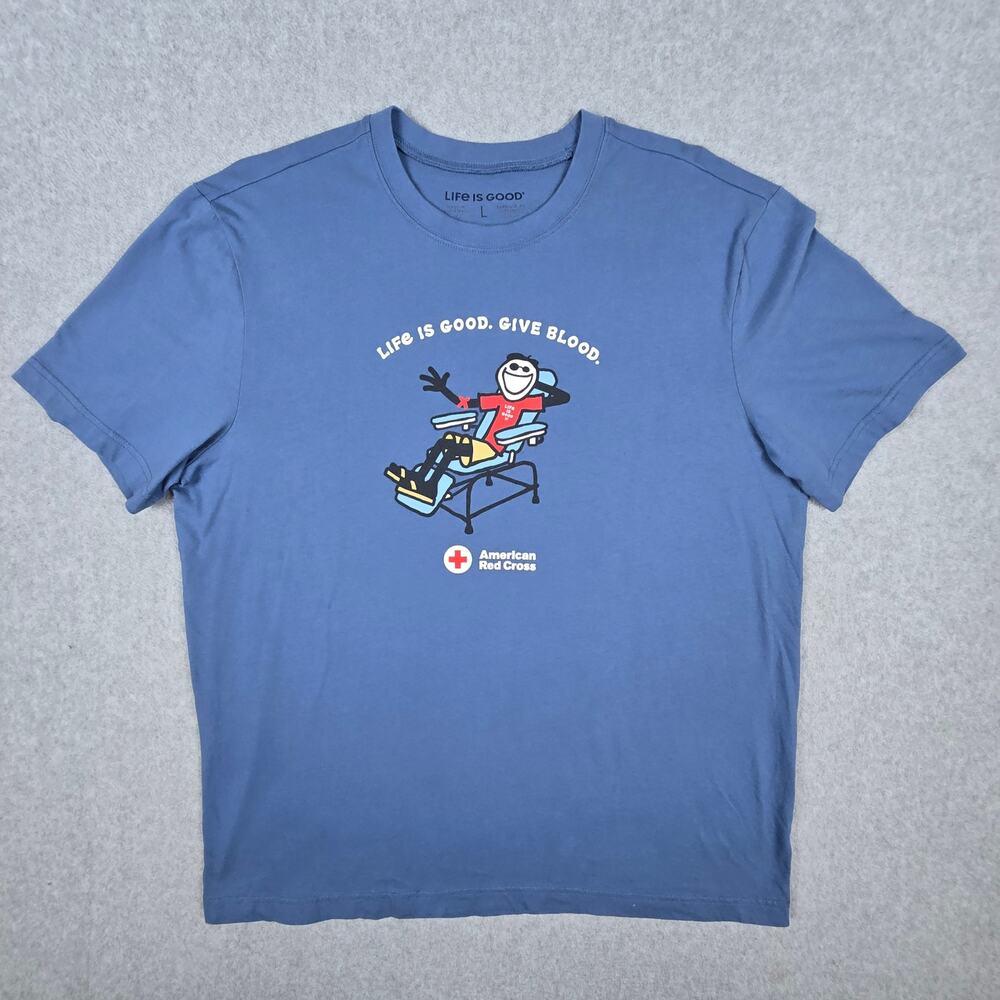 Life Is Good Large Exclusive American Red Cross T-Shirt Promotional Campaign